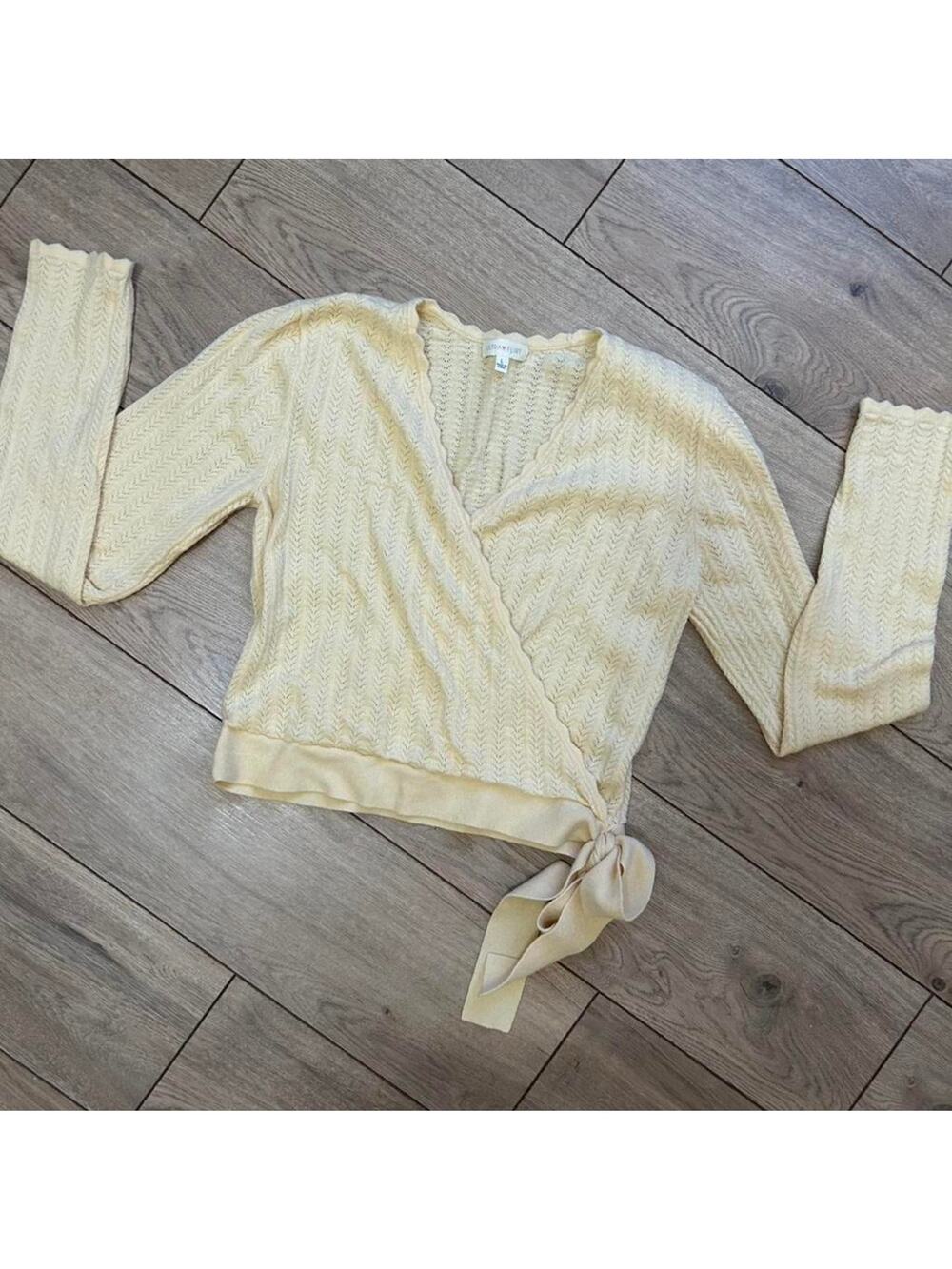 Butter yellow ballet core wrap top